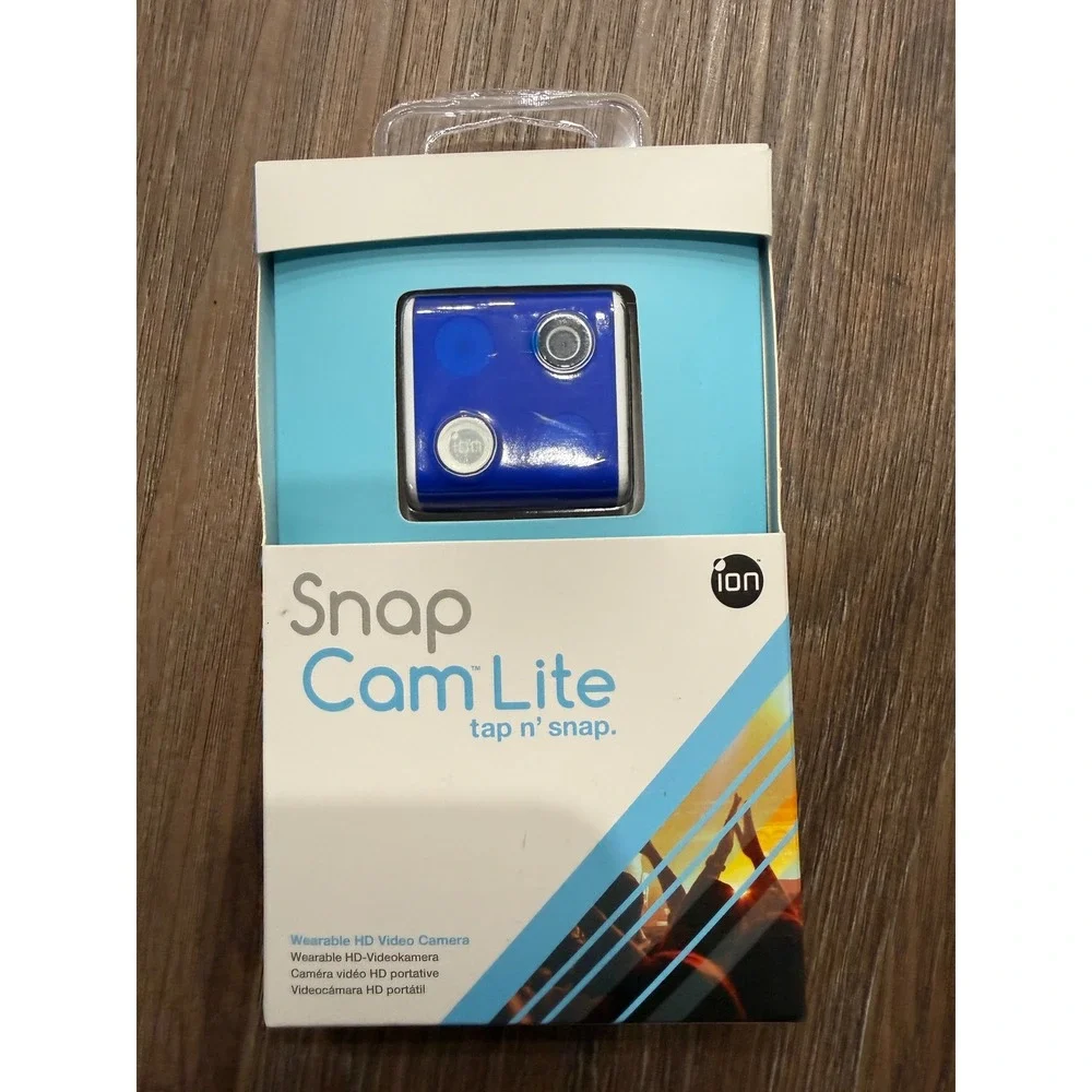 iON SnapCam Lite Wearable HD Video Camera 5MP 720p Splashproof Blue New‎